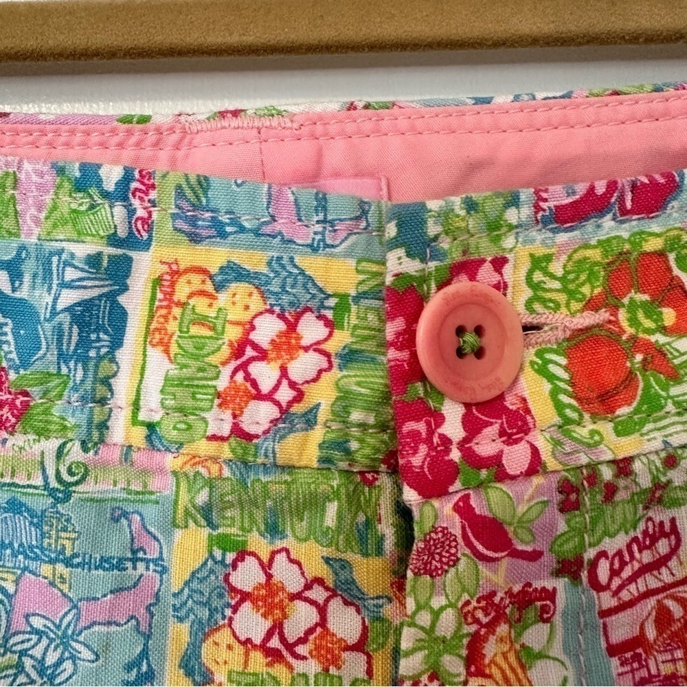 Lilly Pulitzer State Of Mind Patchwork Shorts Womens 0 - Picture 9 of 10